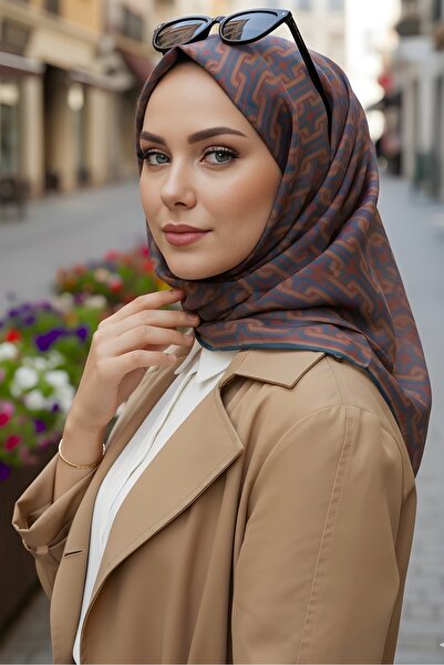 İmajButik Coffee/Mink Soft Digital Cotton Scarf