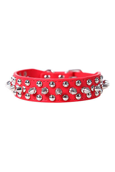 Choice S red Adjustable Leather Pet Dog collar Neck Strap Supplies PU Leather...