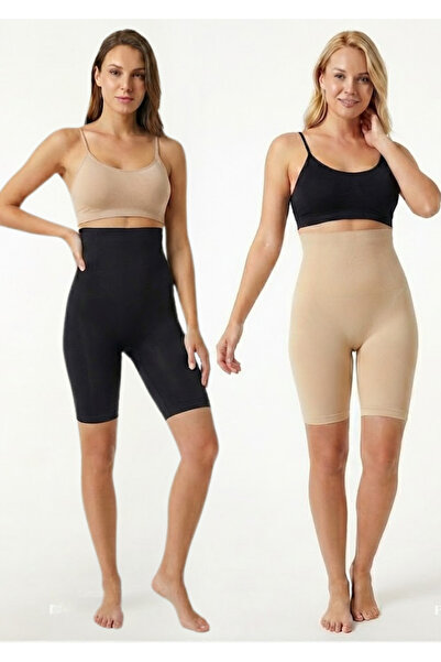 QKK Laser Cut Non-Marking Long Shorts 2-Piece Corset - 1 Size D Stitch-Free S...