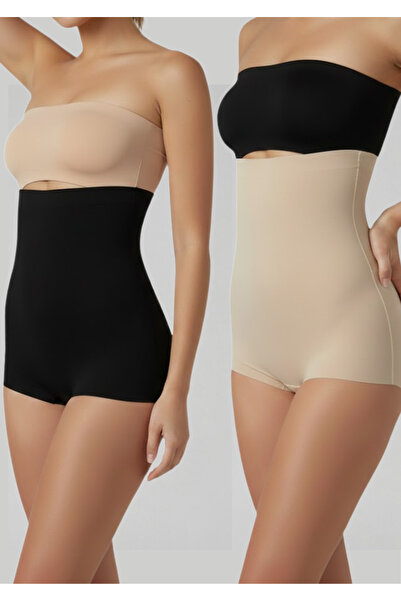 Soweto Corset cu talie înaltă, fără urme, tăiat cu laser, pachet de 2 - Corse...