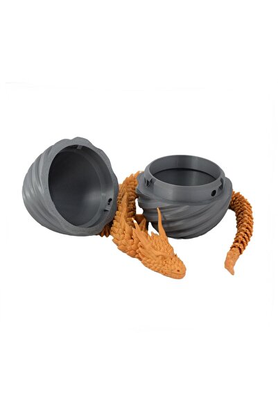 Sani Figurine Sani, Dragon in Spiral Egg 90 x 120 mm, Silver, Gold