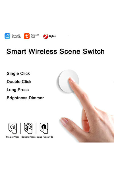 Choice White Tuya ZigBee Smart Button Scene Switch Wireless Remote One Key Co...