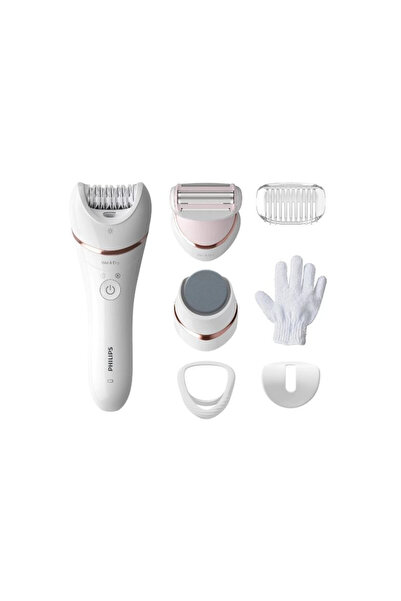 Philips Wet and Dry Epilator Series 8000 BRE730/10, 7 accessories, 32 tweezer...