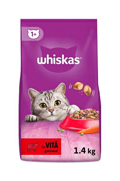 Whiskas ξηρά τροφή για γάτες, μοσχάρι, 1,4 κιλά