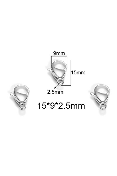 Choice4 15mm 50Pcs/Lot Stainless Steel 9/10/11/12/13/15mm Lobster Clasps Hook...