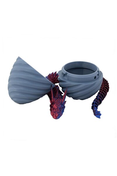 Sani Figurină Sani, Dragon în Ou Spiral 90 x 120 mm, Gri, Albastru, Roșu