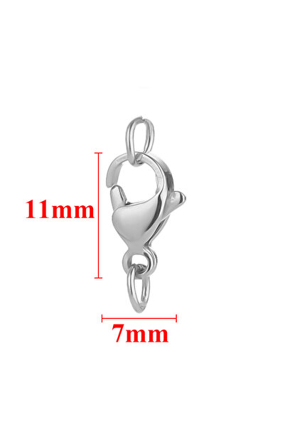 Choice5 Steel 11mm 25Pcs Stainless Steel Lobster Clasps Jump Rings Hooks Conn...