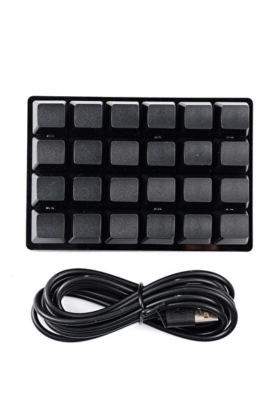 Choice لوحة مفاتيح ميكانيكية صغيرة سوداء بـ ٢٤ مفتاحًا، قابلة للتخصيص، ولوحة ...
