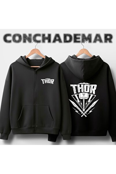Vordevia Thor Printed Oversized 3 Thread Cotton Cardigan