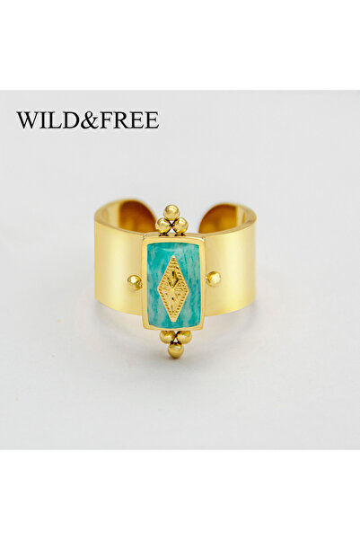 Choice خاتم وايلد آند فري العريض من الفولاذ المقاوم للصدأ بثلاثة ألوان للنساء...