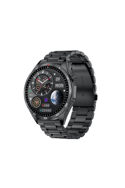 Choice ساعات ذكية من الفولاذ الأسود من ليمفو للرجال والنساء، شاشة عالية الدقة...