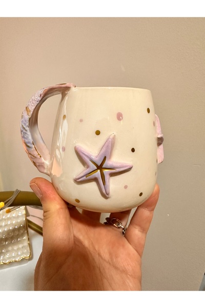 Terra Art Deniz kızı el yapımı seramik fincan