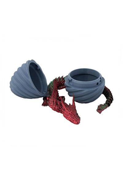 Sani Figurine Sani, Dragon in Spiral Egg 90 x 120 mm, Grey, Green, Red
