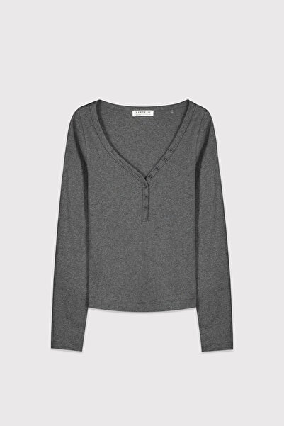 BABOKAH Düğmeli Patlı Uzun Kollu Üst