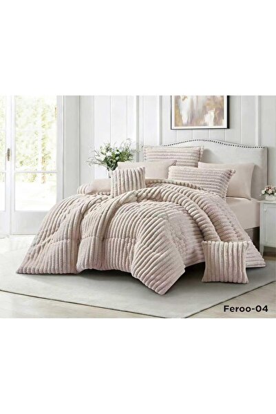 ALMIAAD Luxurious winter double bed sheet set, full filling, soft velvet faux...