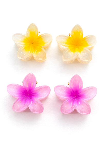 MakeWell Set de agrafe de păr transparente cu design de flori de lotus, agraf...