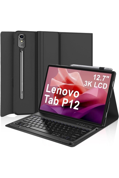 m.tk moveteck Lenovo Tab P12 12.7 Inch Compatible Tablet Case with Keyboard B...