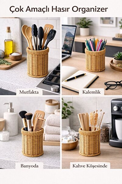 NEWNOW Riva Çok Amaçlı Rattan Masa ve Mutfak Organizeri