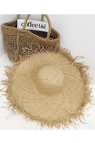 PriStyle Palarie de Paie de Dama, cu Bor Larg, Accesoriu de Vara si Plaja Per...