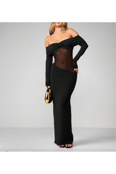 NO BRAND Elegant fitted maxi dress