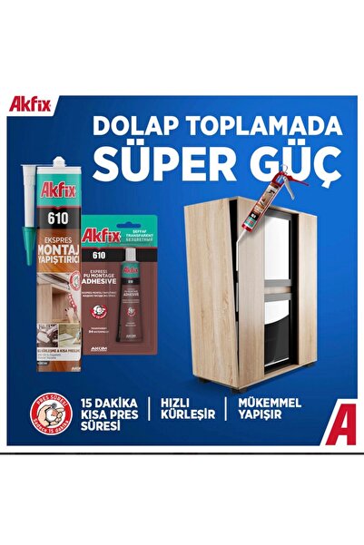 Nalbur Bakkal AKFİX 610 POLİÜRETAN MONTAJ YAPIŞTIRICI (SIVI ÇİVİ) 50ML
