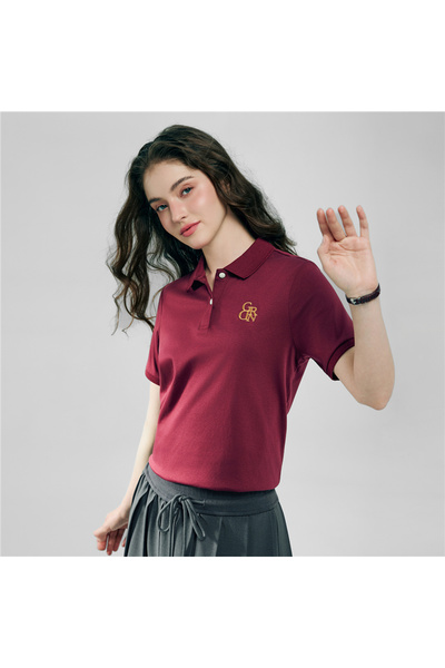 Giordano Women’s Embroidered Cotton Liquid Touch Polo