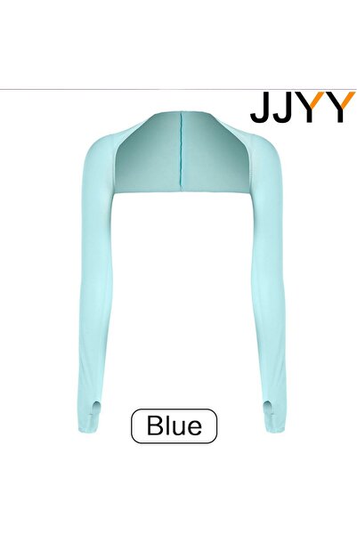 Choice Blue Silk Shawl Sleeve Arm Sunscreen UV Protection Sports Gloves Outdo...