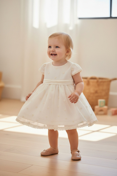 Butik Baby Satin Lined Back Buttoned Evening Dress