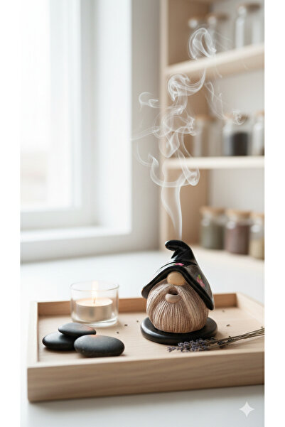 Şirin Hediyelik Çicek Desenli Konik Cüce Tütsülük