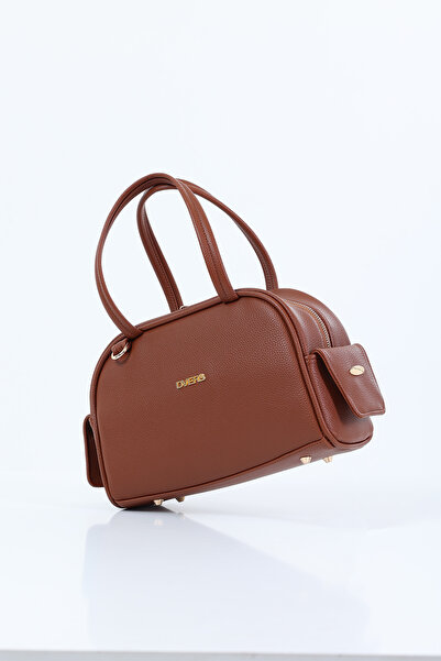 D'VERS Tan Strap Hand and Shoulder Bag with Gold Accessory Detail