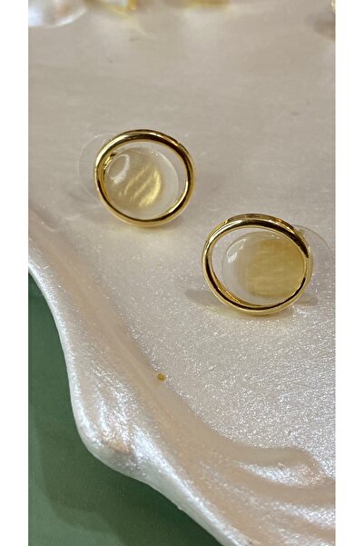 SELUVİA Minimal İnci Detaylı Gold Çelik Küpe – Zarif Kadın Takısı, Hipoalerje...