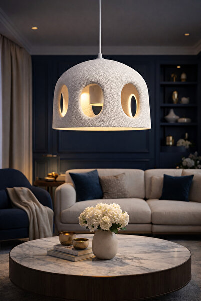 ZORO Modern Beton Dokulu Sarkıt Avize E27 Duy Minimal Salon Mutfak