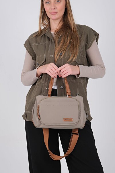 Silver Polo Silver & Polo Sp1227 Women's Shoulder Bag Green-Tan