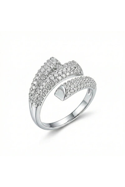 Dorvina Silver Color Zircon Stone Brass Ring Does Not Tarnish |   Stylish and...