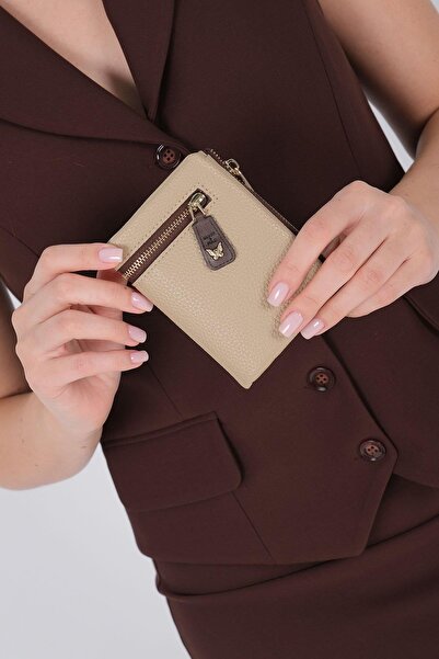 Silver Polo Silver & Polo Sp1197 Wallet & Card Holder Beige