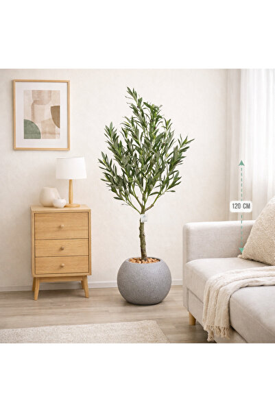 GOTA-X Luxury artificial olive tree, 120 cm tall, with decorative pot