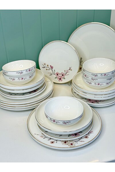 cicizuccaciye Royal Cham 24 Parça 6 Kişilik Porselen Yemek Takımı