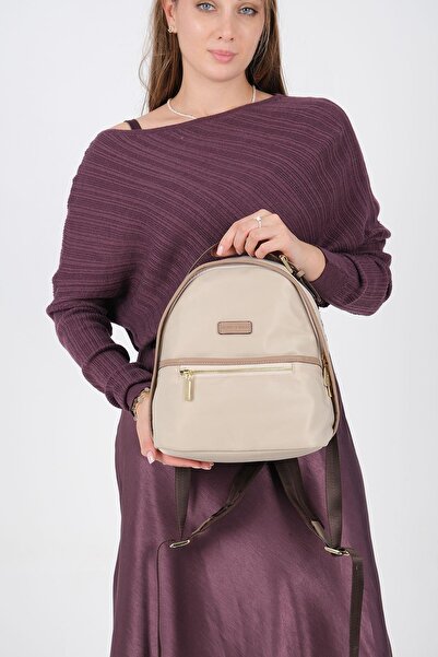 Silver Polo حقيبة ظهر نسائية من سيلفر آند بولو SP1212 باللون البيج الرملي