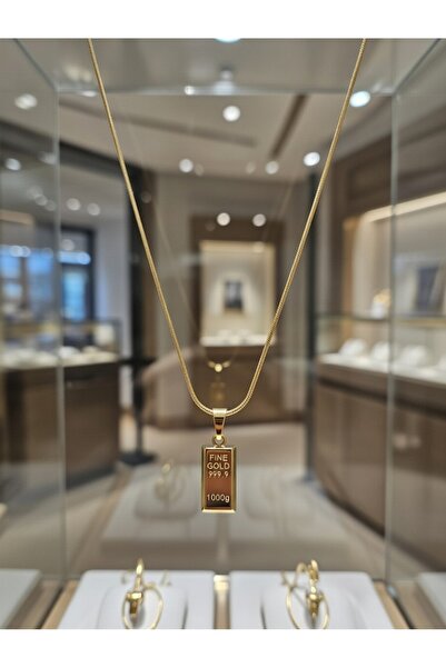 Jadem Gold 22 K Gold Plated Bullion Steel Necklace