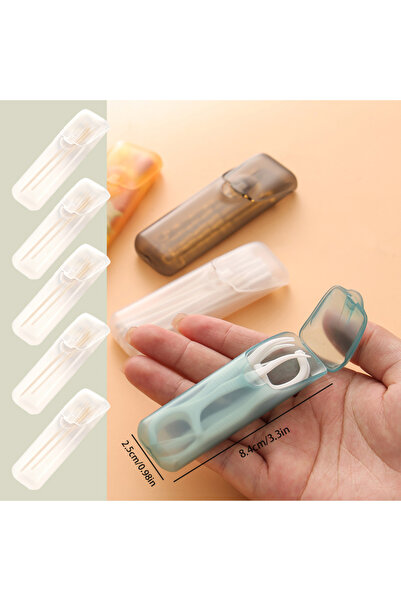 Choice 5pcs white style C Portable Plastic Toothpick Case - Clear Toothpick H...