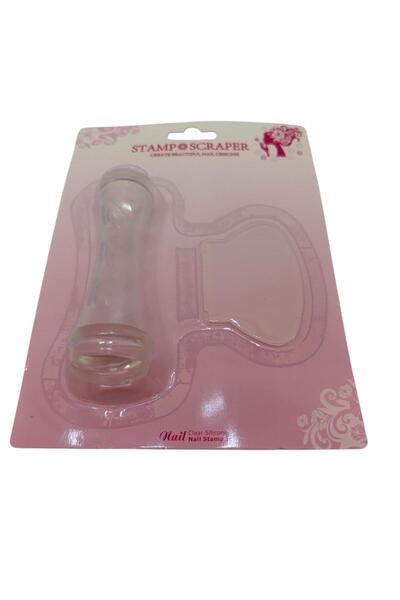 NAIL Set Ștampilă și Răzuitoare Unghii, Silicon Transparent, pentru Art și De...