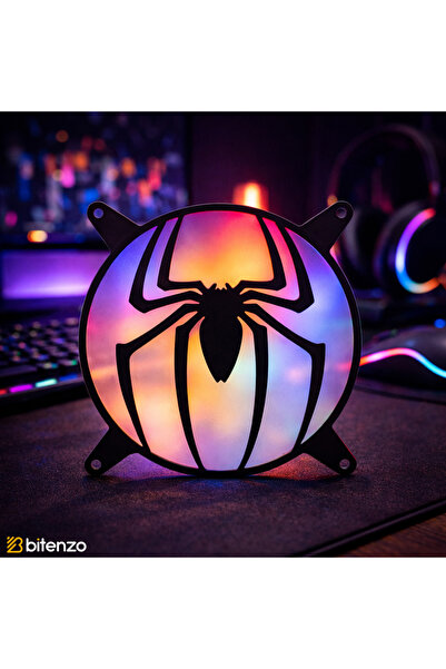 Bitenzo3D Örümcek Desenli 120x120 Mm Oyun PC Aksesuarı, Masaüstü Bilgisayar F...
