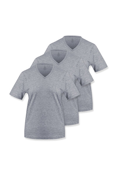 Store (Pack of 3) 100% Cotton V-Neck Slim Fit Basic Women's T-Shirt