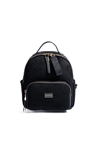 Silver Polo Silver & Polo Sp1130 Women's Backpack Suede Black