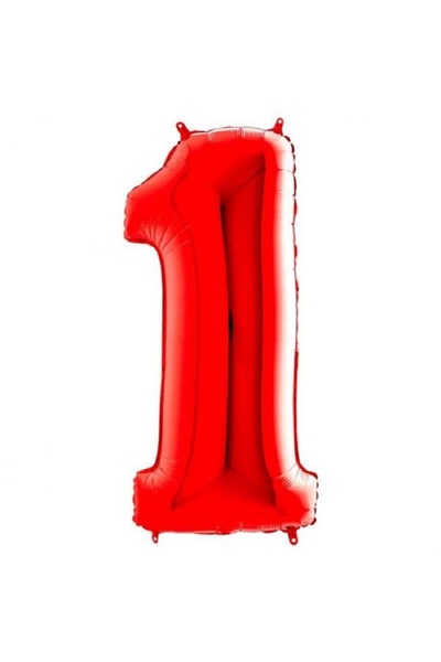 BenimMarifetlerim بالون فويل أحمر على شكل رقم 1 مقاس 40 بوصة 90 سم