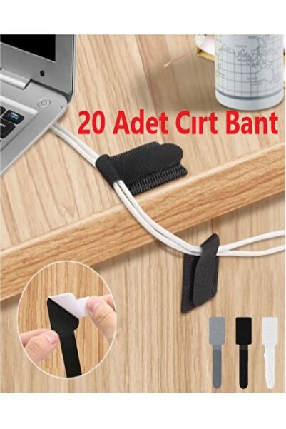 Özasya AVM 20 Adet Kendinden Yapışkanlı Cırt Cırtlı Bant ( GRİ RENK )