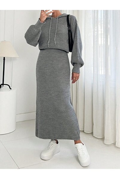 FİFTY ONE Hooded Knitwear Dress