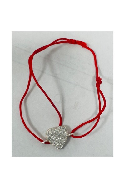 Flippy Adjustable Cord Bracelet, 925 Silver, Heart Stones, 1.2 g, Jolie Silver