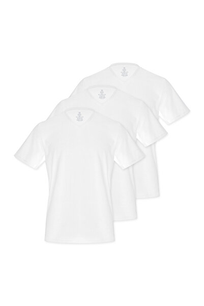 Store (Pack of 3) 100% Cotton V-Neck Slim Fit Basic Men's T-Shirt
