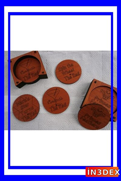 İN3DEX Laser Cut Coasters Set of 6